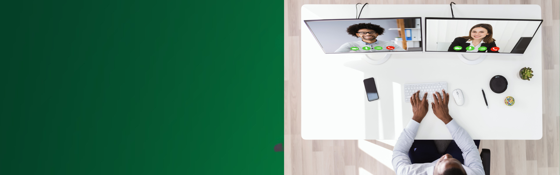 Illustration of a video-conferencing with smart screens